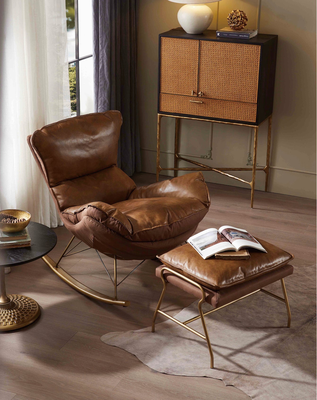 Kinaan Rocker and Ottoman – Waveland & Clark Home Furnishings